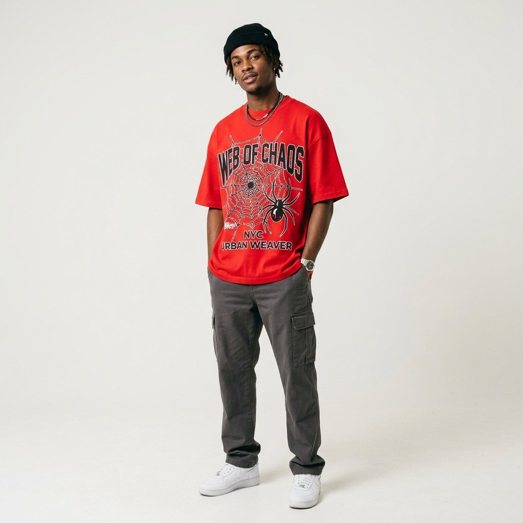 Spider Grid Oversized T-Shirt